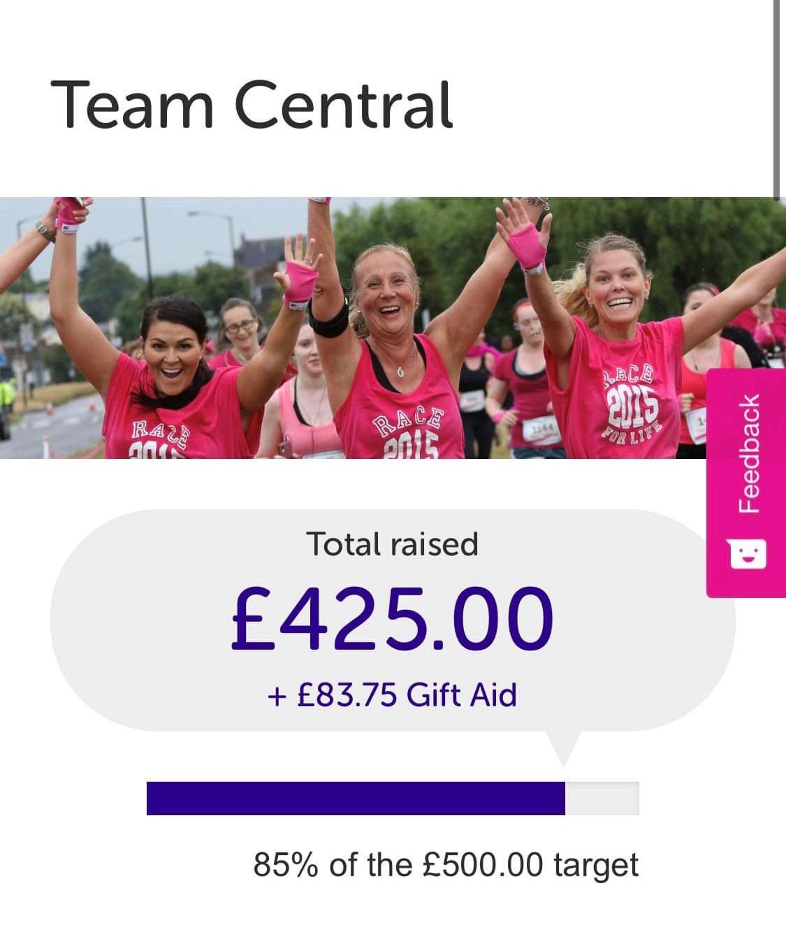 Team Central have completed the Race For Life! - Central Recruitment